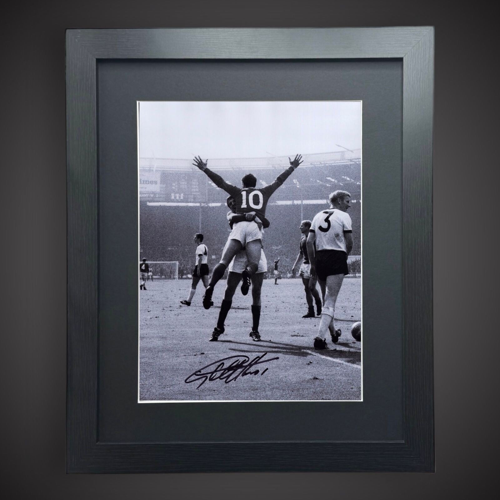 Sir Geoff Hurst Hand Signed  Black And White Framed Photograph  £65 12X160