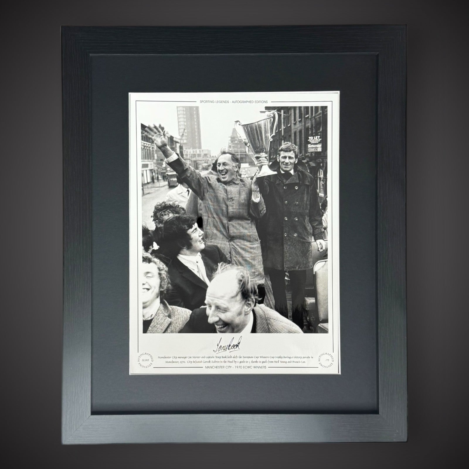FRAMED Manchester City-1970 ECWC Winners -  Tony Book Signed Photo £45 16X120