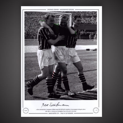 FRAMED 1956 FA Cup Winners Manchester City- Bert Trautmann Hand Signed Photo £451