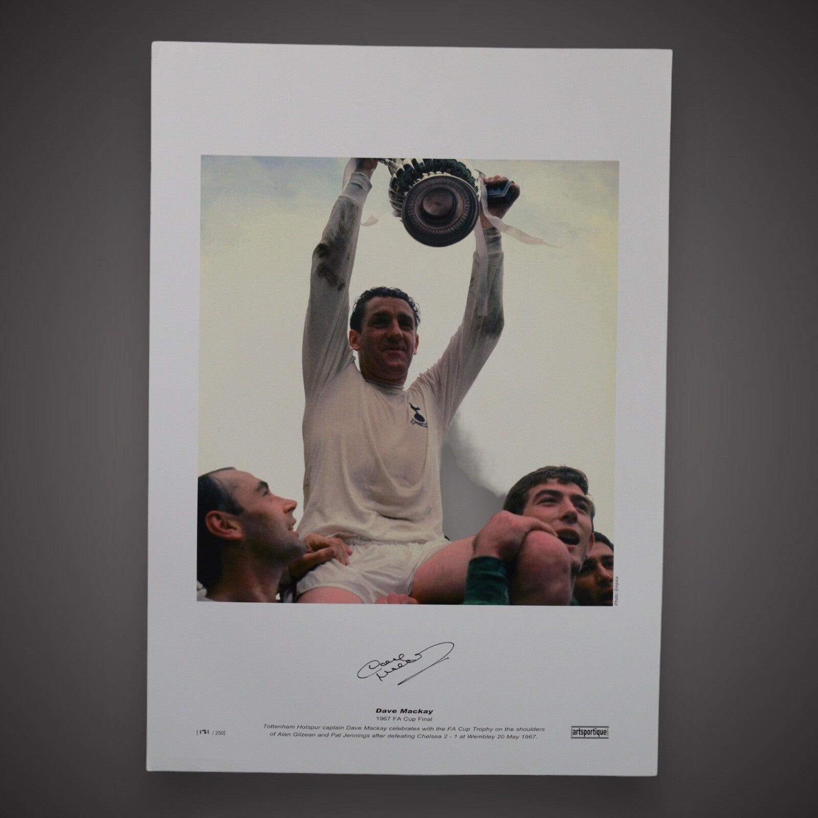 Dave Mackay Tottenham Hotspur 67 FA Cup Victory Signed COA Superb £25 A20