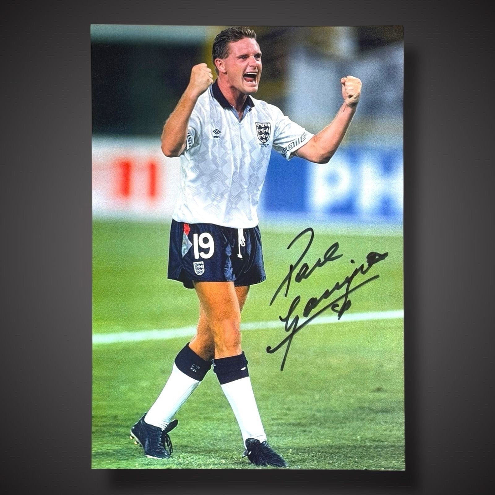 Paul Gascoigne Hand Signed England Football Photograph £29.99 With COA 12X160