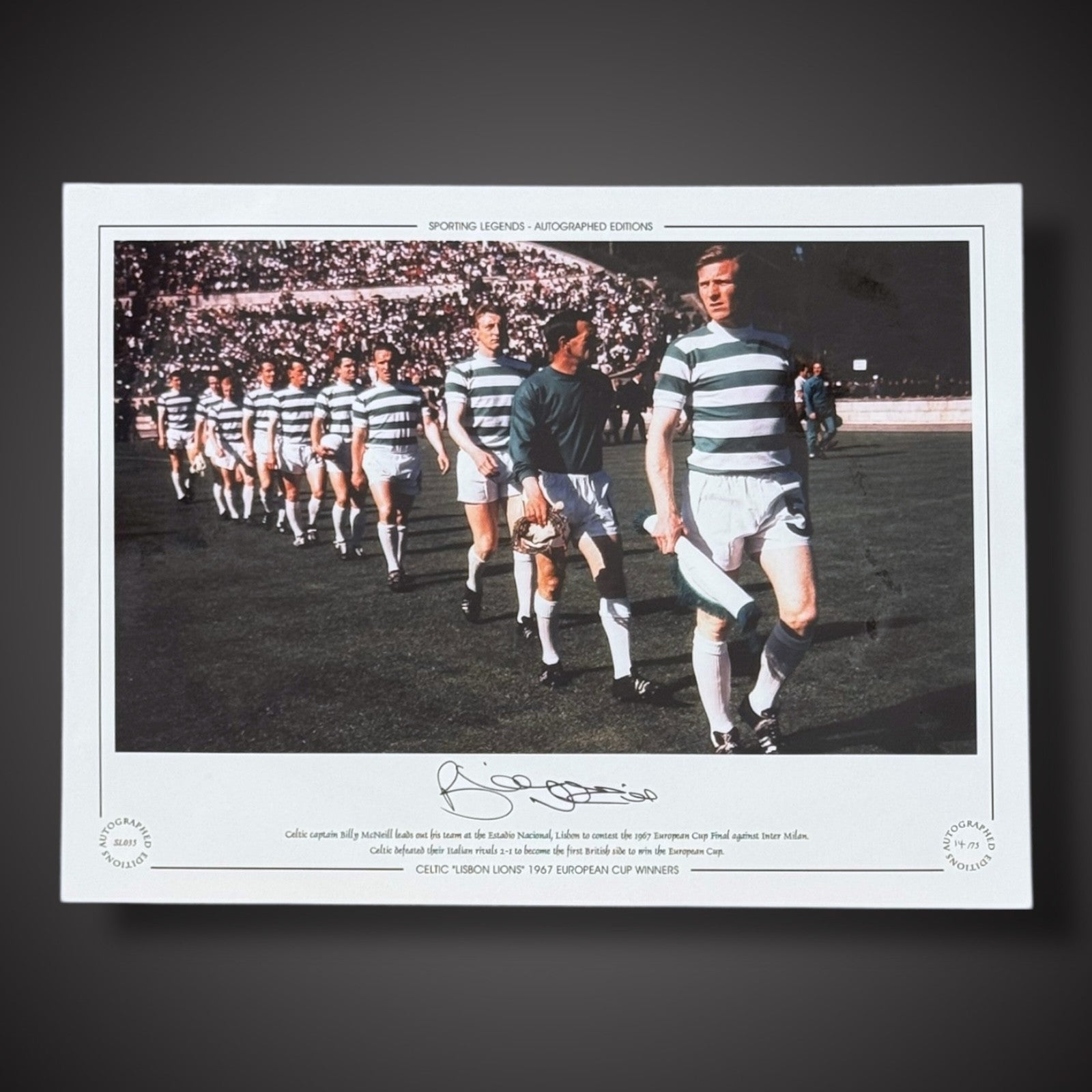 Billy McNeill Signed Photo - 1967 European Cup Final 16X12 £590
