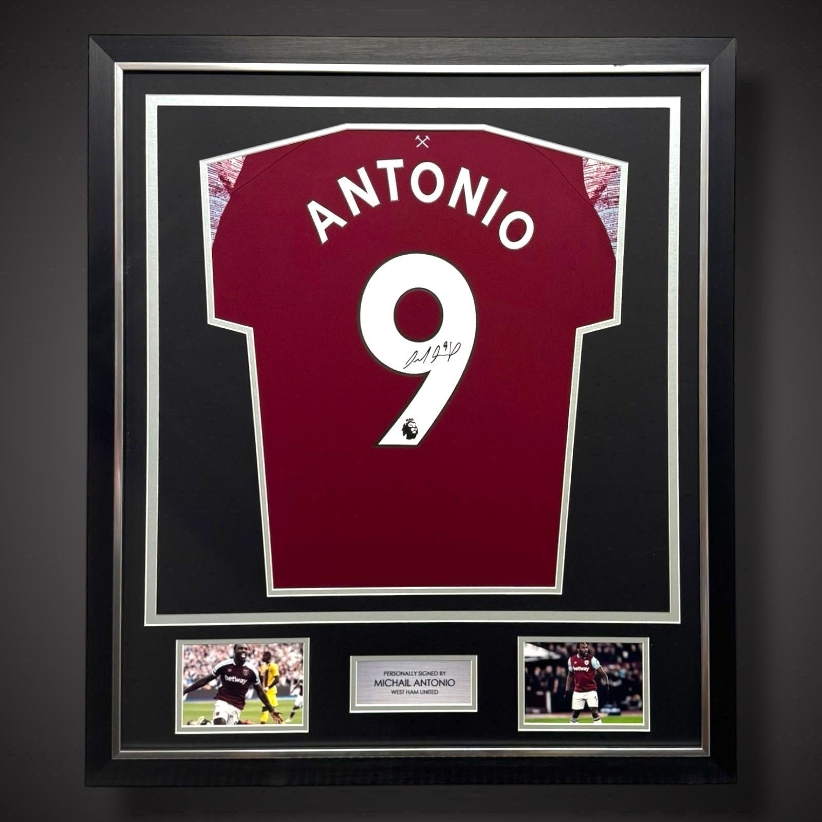Deluxe Framed Michail Antonio Hand Signed West Ham Football Shirt With COA £3300