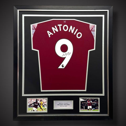 Deluxe Framed Michail Antonio Hand Signed West Ham Football Shirt With COA £3300