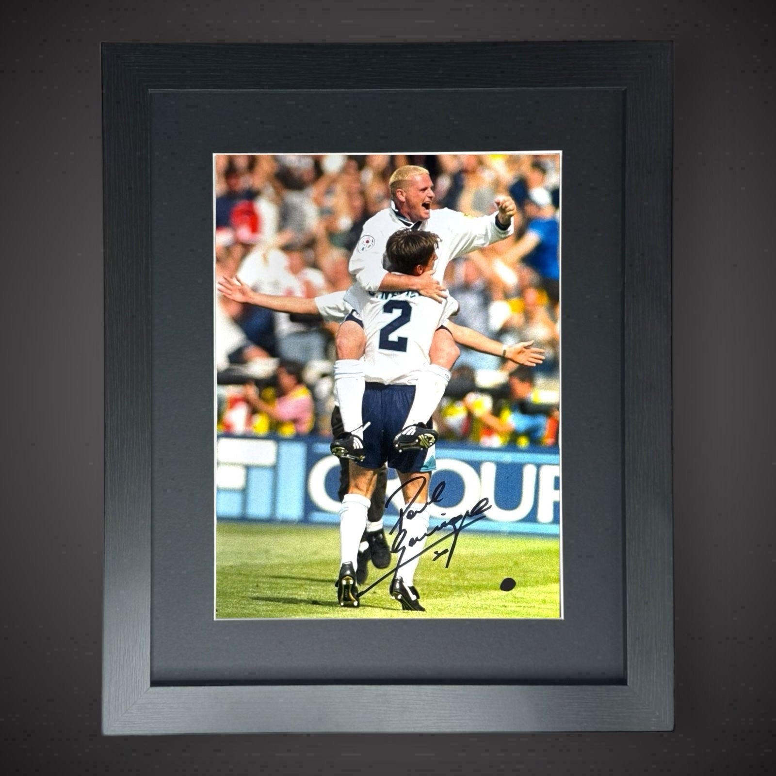 Framed England - Paul Gascoigne Hand Signed Football Photograph £49.99 16X200