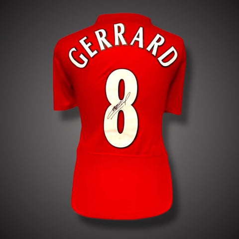 Steven Gerrard Hand Signed 2005 Liverpool Football Shirt £1750