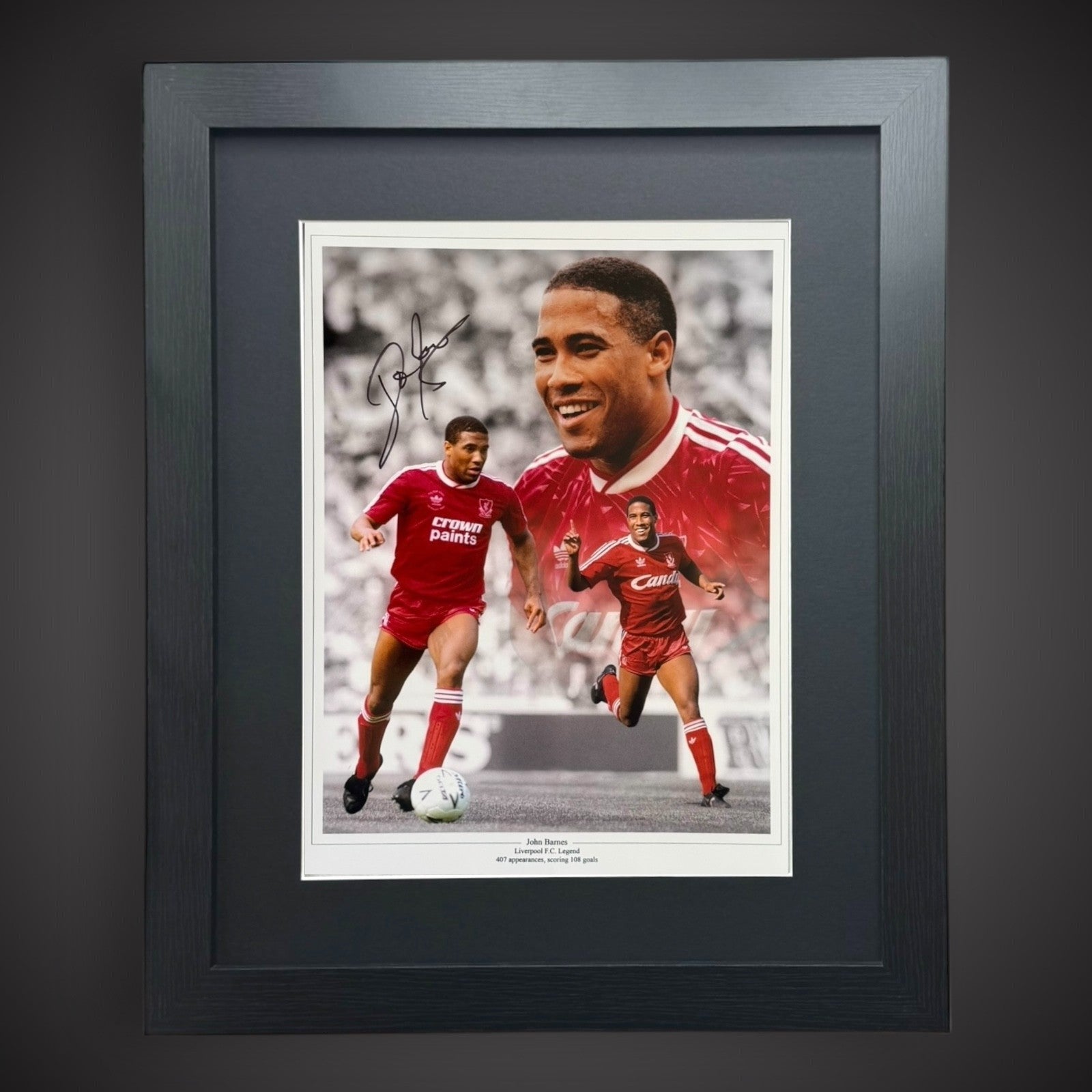Framed Fantastic John Barnes Hand Signed Liverpool Photo 16x20 £49.99 With COA0