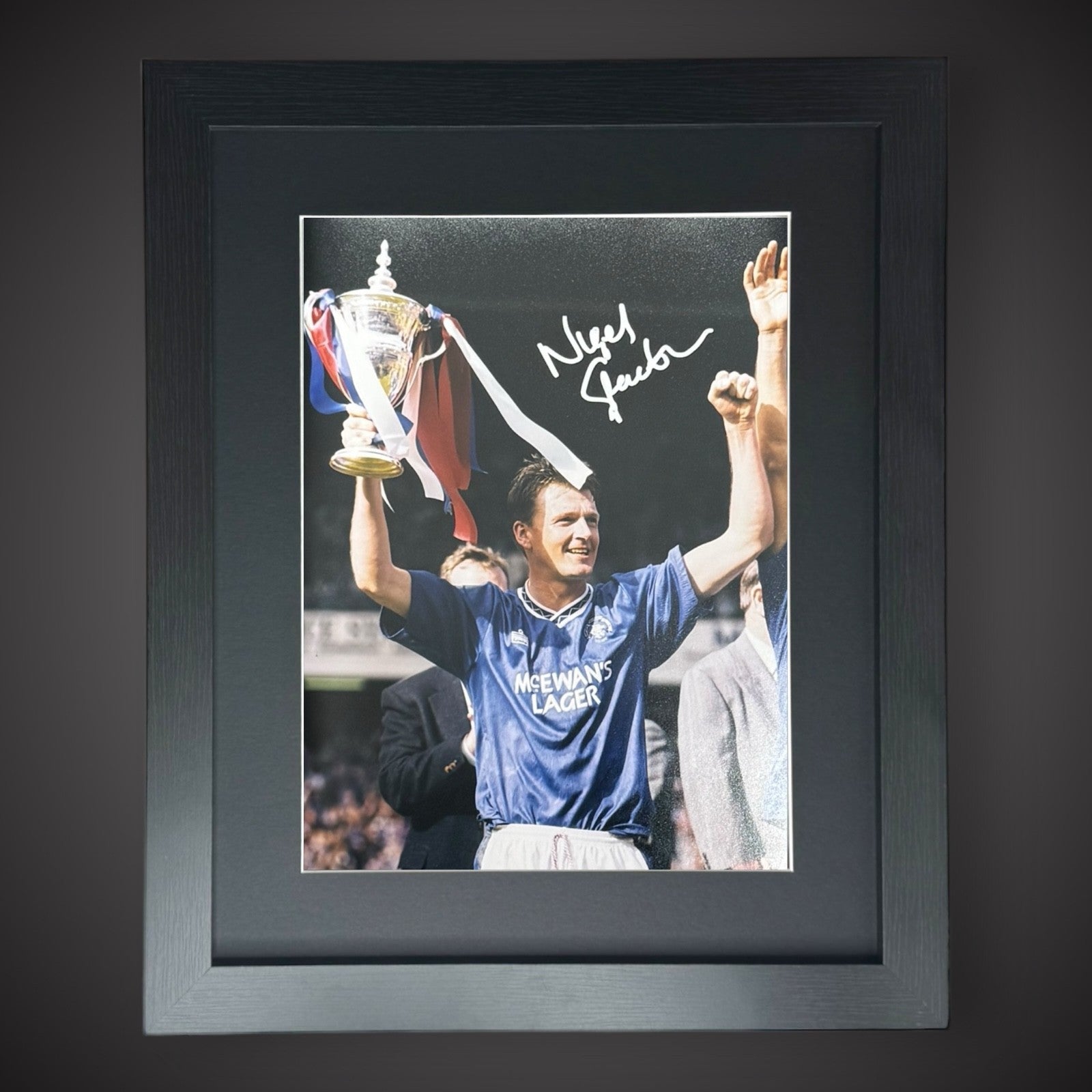 FRAMED Nigel Spackman Rangers Hand Signed 16x12 Photo £450