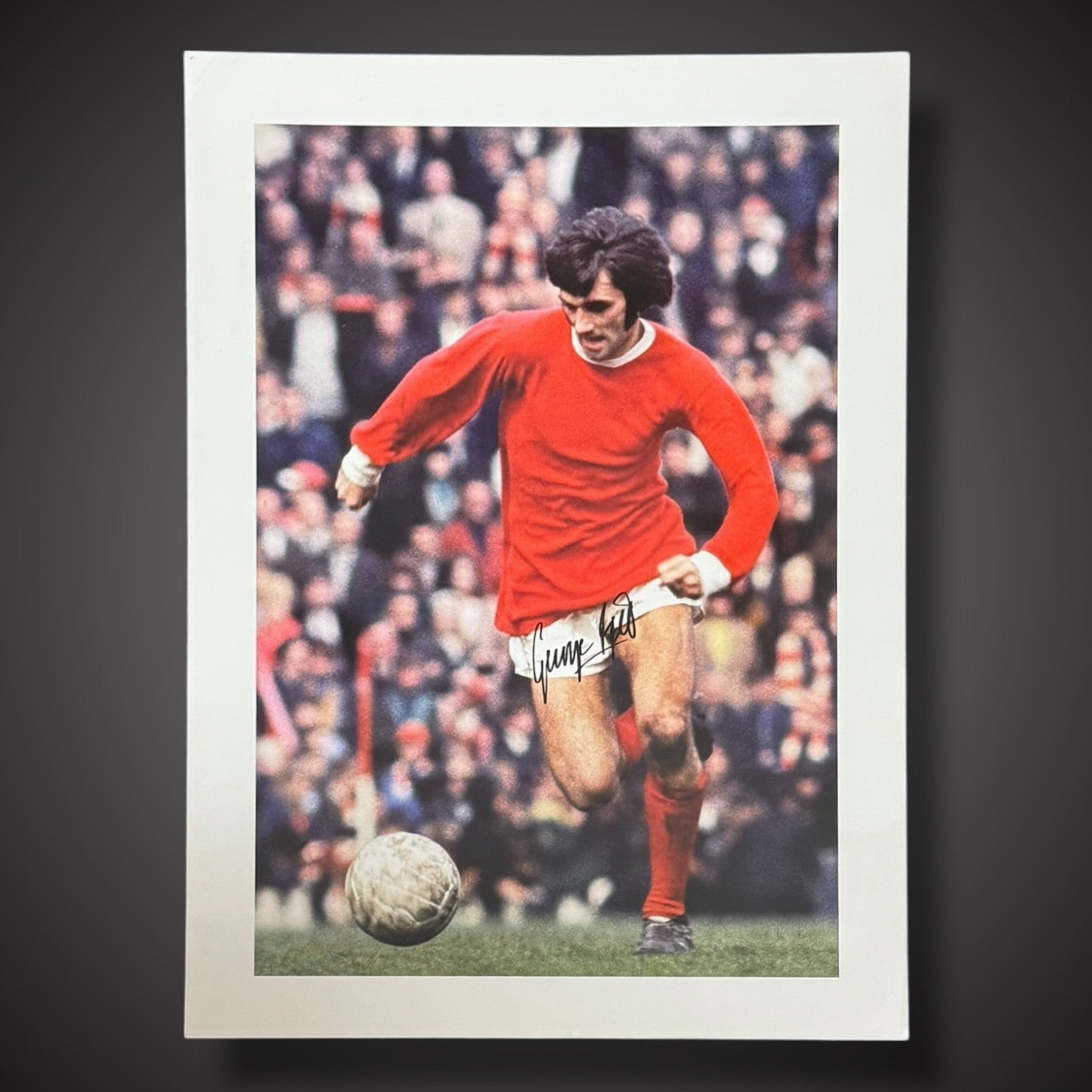GEORGE BEST Manchester United Legend Signed A2 Photograph £4500