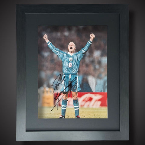 Framed Paul Gazza Gascoigne  Signed England Football Photograph £49.99 16X200