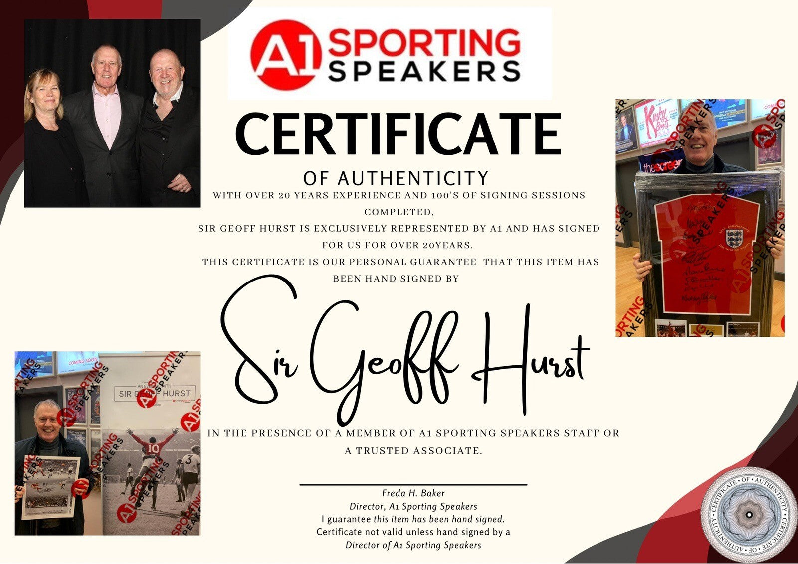 Sir Geoff Hurst 3-2 Hand Signed & Framed West Ham 64 Cup Final Shirt COA £2494