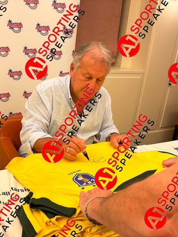 Framed  Zico Hand Signed Brazil Retro 1982 Shirt With COA £3091