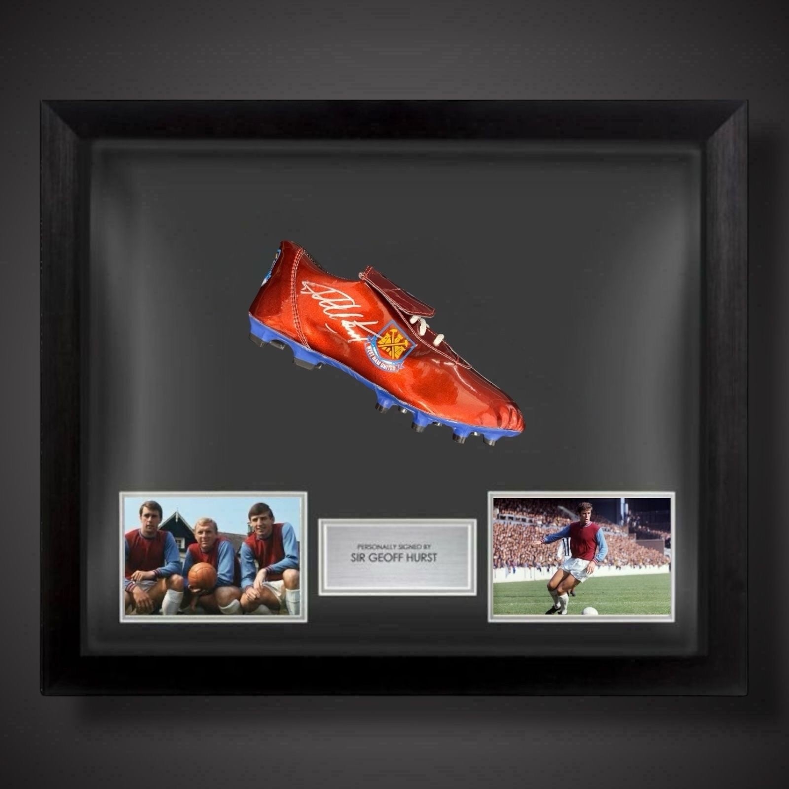 Sir Geoff Hurst Hand Signed Football Boot- West Ham - In A Dome Frame  £149.990