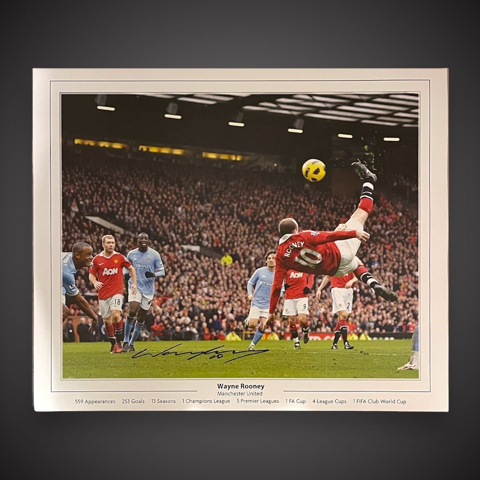 X5 Fantastic WAYNE ROONEY Signed Career Stats Picture Bargain With COA £1500