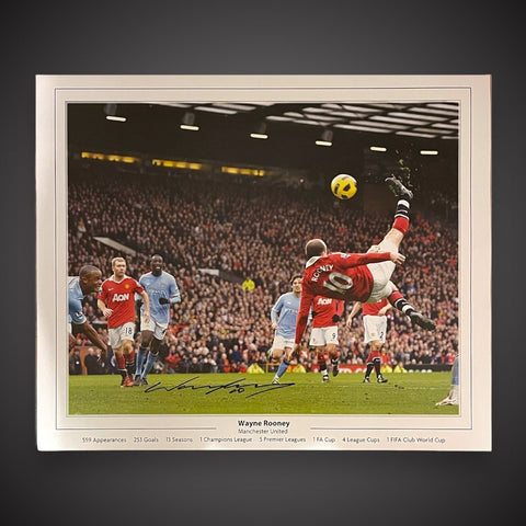 X5 Fantastic WAYNE ROONEY Signed Career Stats Picture Bargain With COA £1500