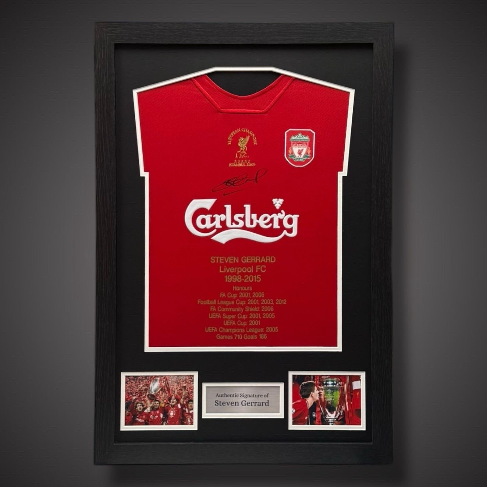 Framed Steven Gerrard Stats Hand Signed Liverpool Shirt With COA £2990