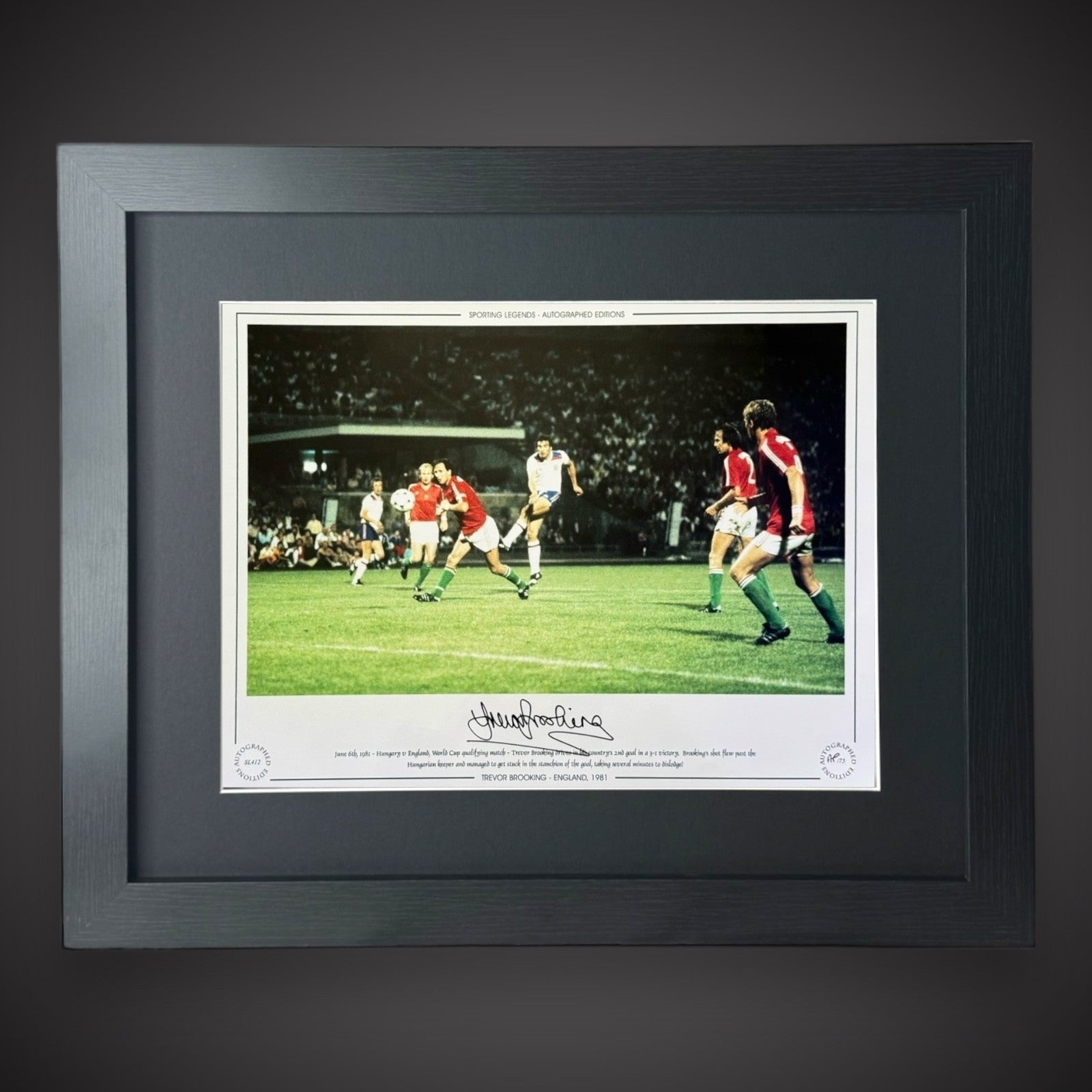 Framed Trevor Brooking England 1981  Signed Picture £59.99 16X200