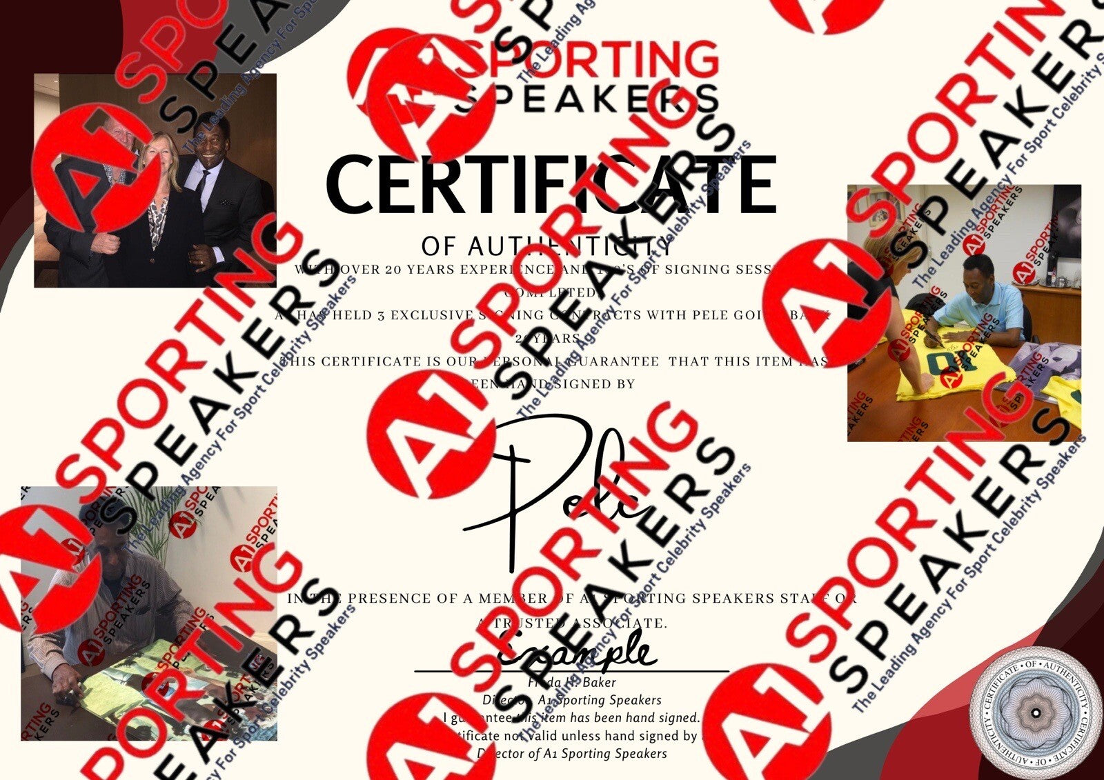 Framed Edson Pele Signed Shirt Brazil Shirt  With COA Signed 20 Years Ago £8993