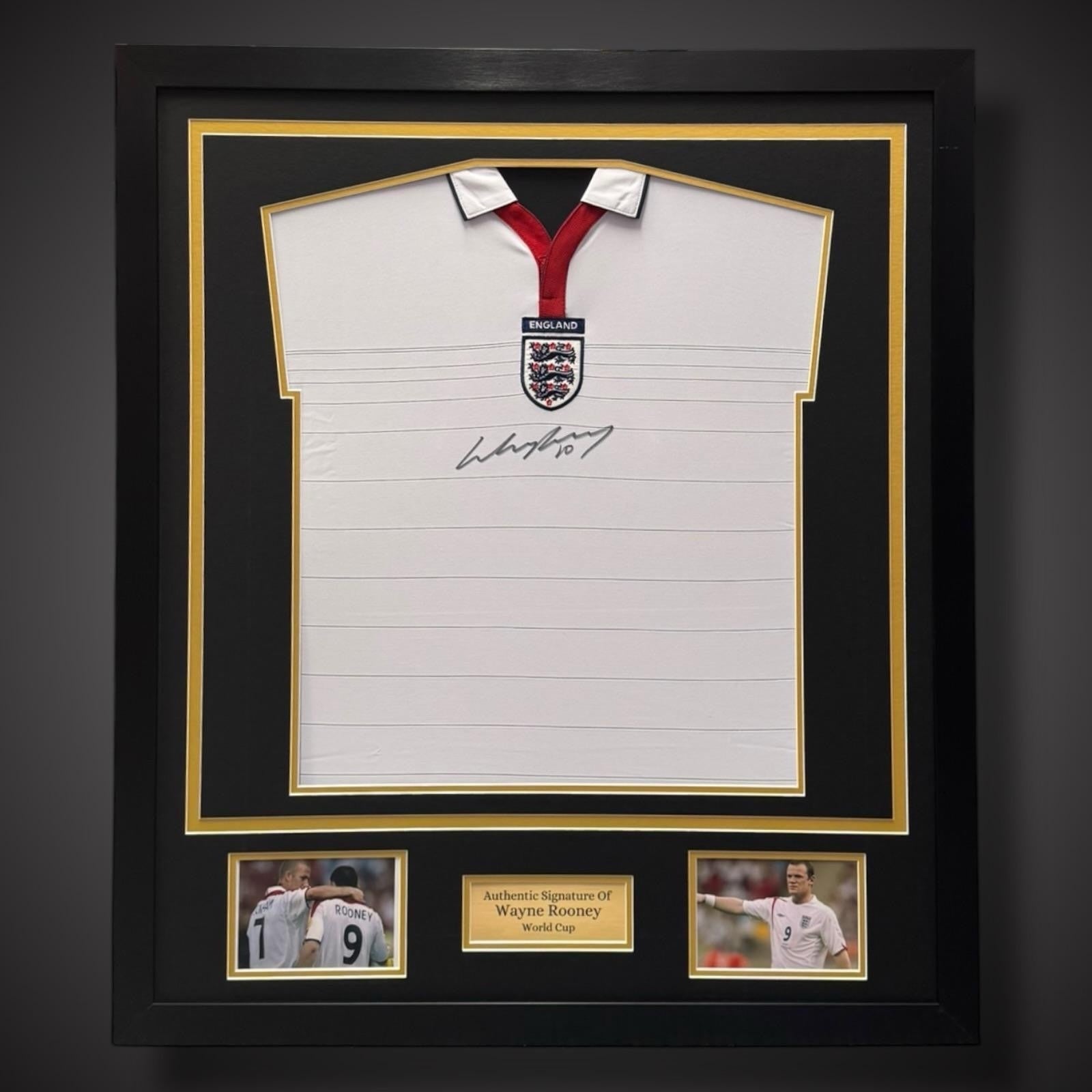 Framed Wayne Rooney Hand Signed England Football Shirt - World Cup £2900