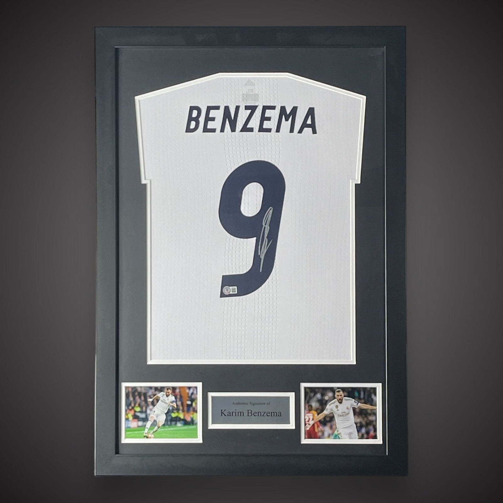 Framed Karim Benzema Signed Real Madrid Shirt - 2016-2017Number 9 With COA £3090