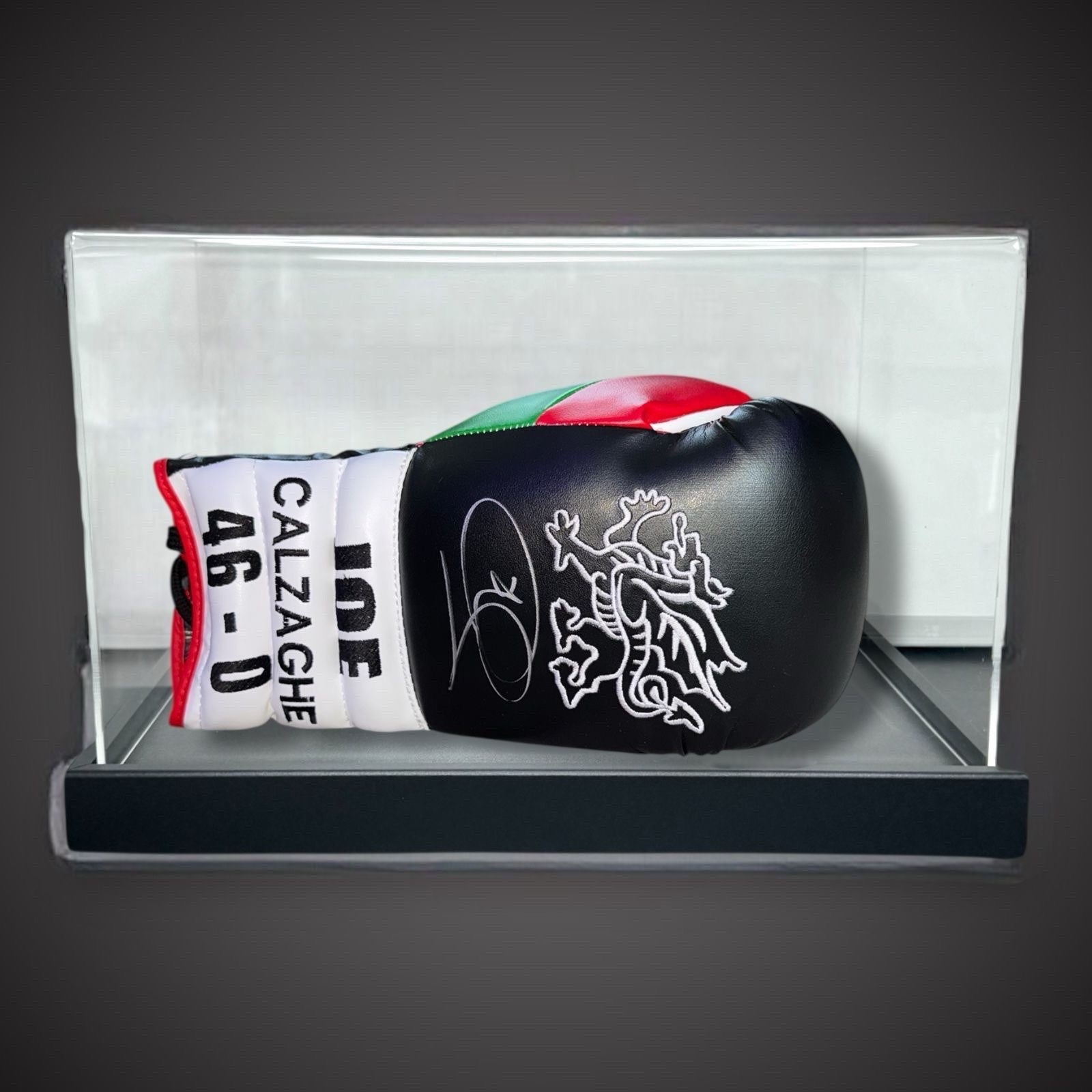 Joe Calzaghe  Signed Boxing Glove, COA In A Acrylic Case Private Signing £1990