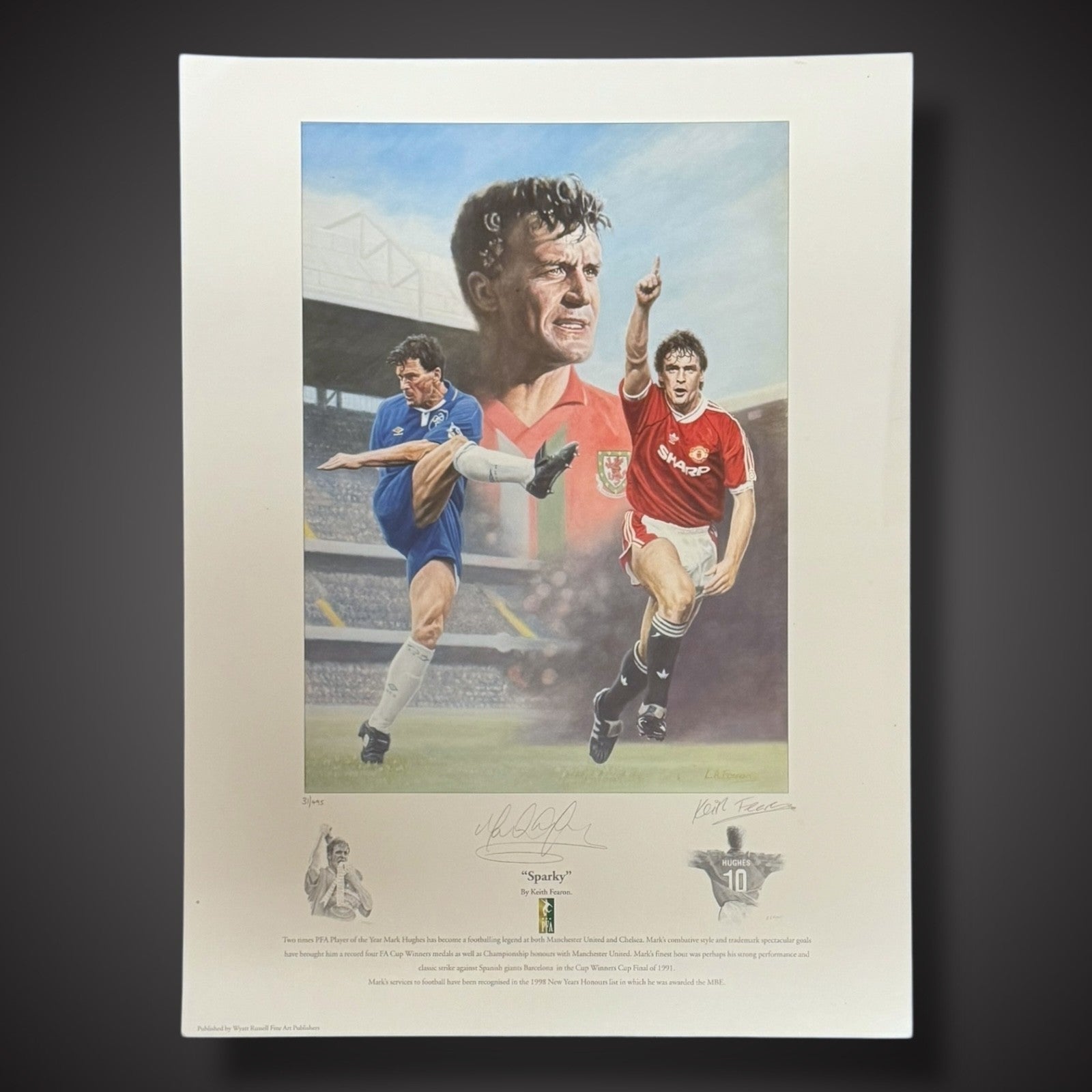 Mark Hughes Welsh Legend Signed Art Print Ltd Edition COA Collectible £29.990