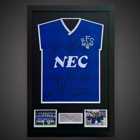 Framed Everton 1987 Champions Shirt Hand Signed By 12 With COA £3990