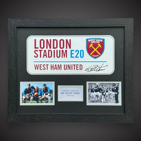 Sir Geoff Hurst Hand Signed West Ham Football Street Sign £149 With COA 0