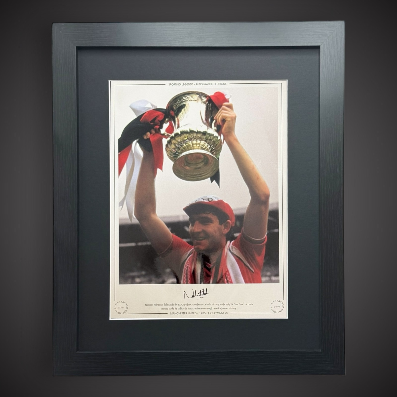 Norman Whiteside Manchester United 1985 FA Cup Winners Signed Photo £250