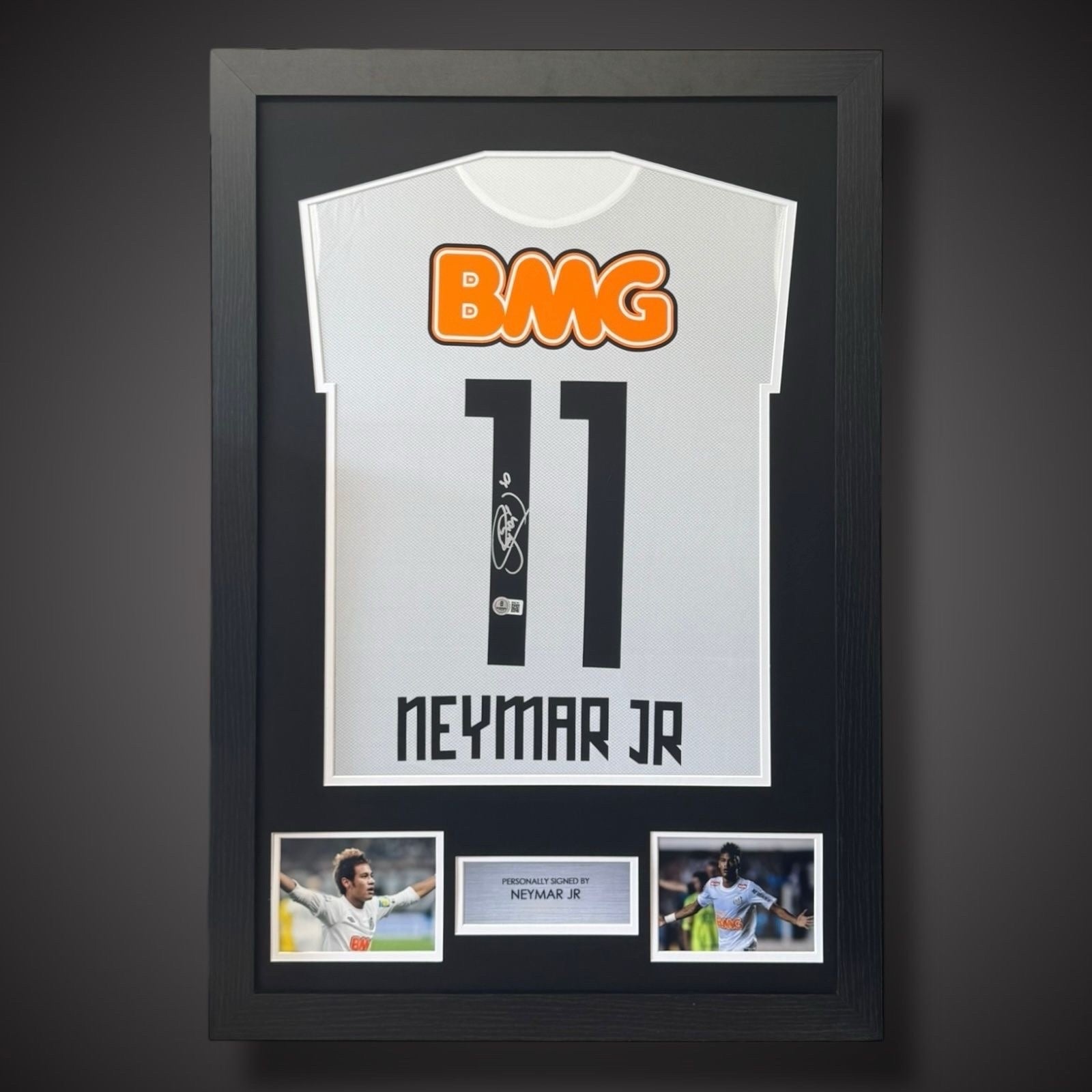 Neymar Jr Hand Signed Santos FC Framed Football Shirt With COA £4990