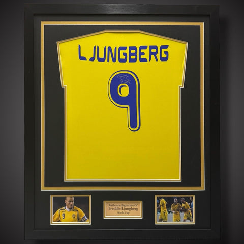 Freddie Ljungberg Signed Sweden Deluxe Framed Football Shirt A World Cup £3500