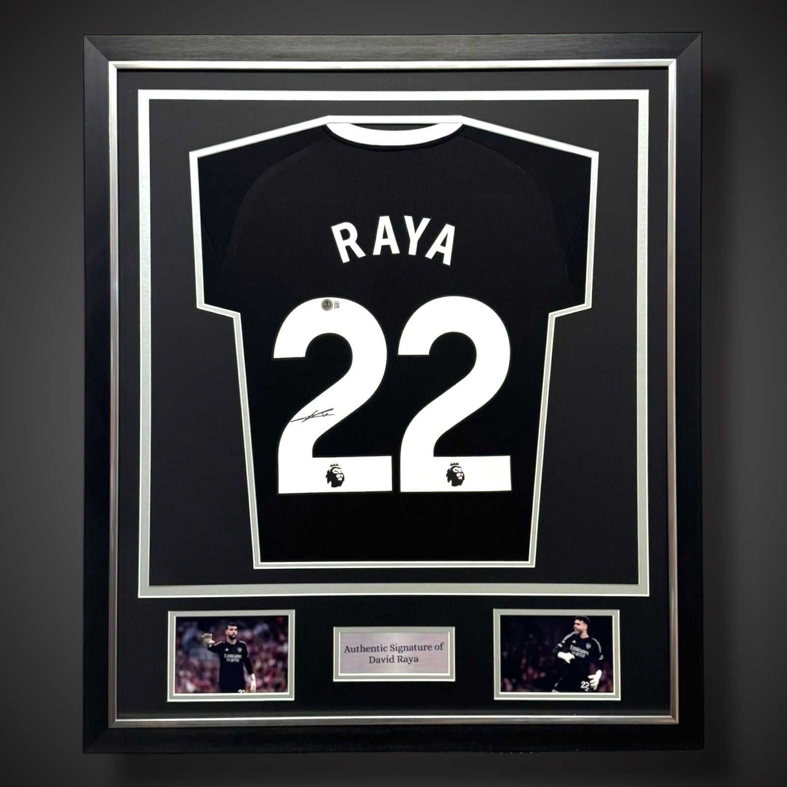 Deluxe Framed David Raya Arsenal Goalkeeper Hand Signed Shirt With COA £3300