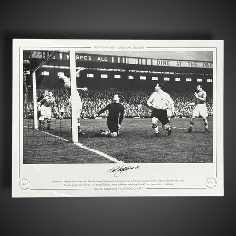 FRAME Bolton Wanderers 2 V Liverpool 2 1952 - Nat Lofthouse  Signed Photo £451