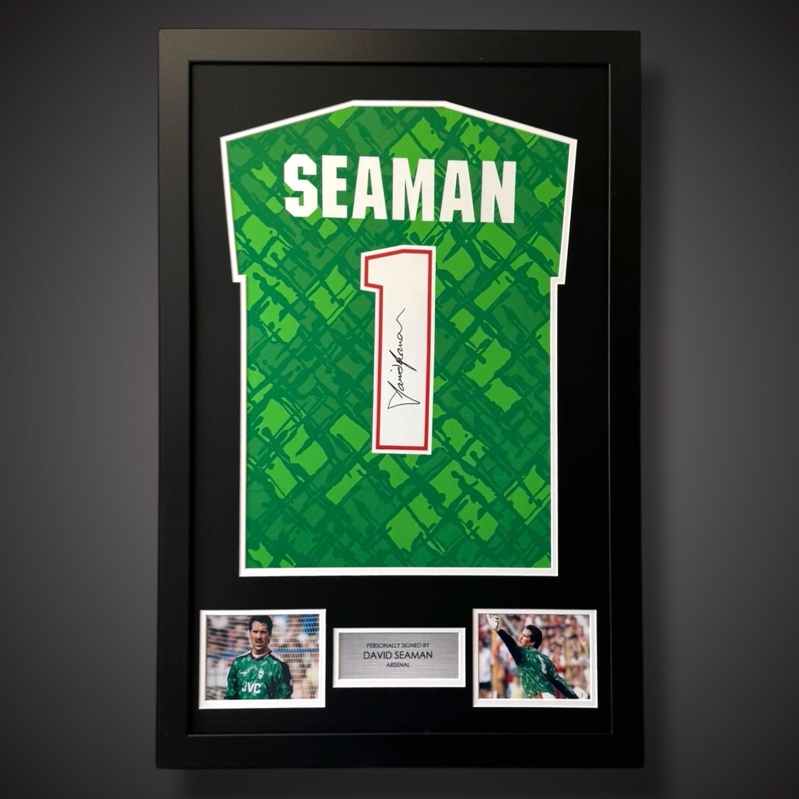 Framed David Seaman Hand Signed Arsenal Goalkeeper Shirt With COA  £2750
