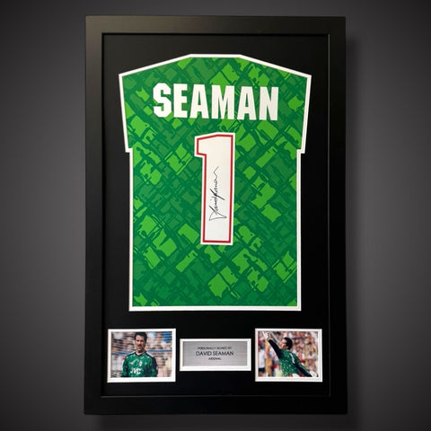 Framed David Seaman Hand Signed Arsenal Goalkeeper Shirt With COA  £2750