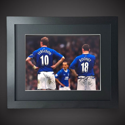 Framed Duncan Ferguson & Wayne Rooney Hand Signed Everton Photograph £89.990