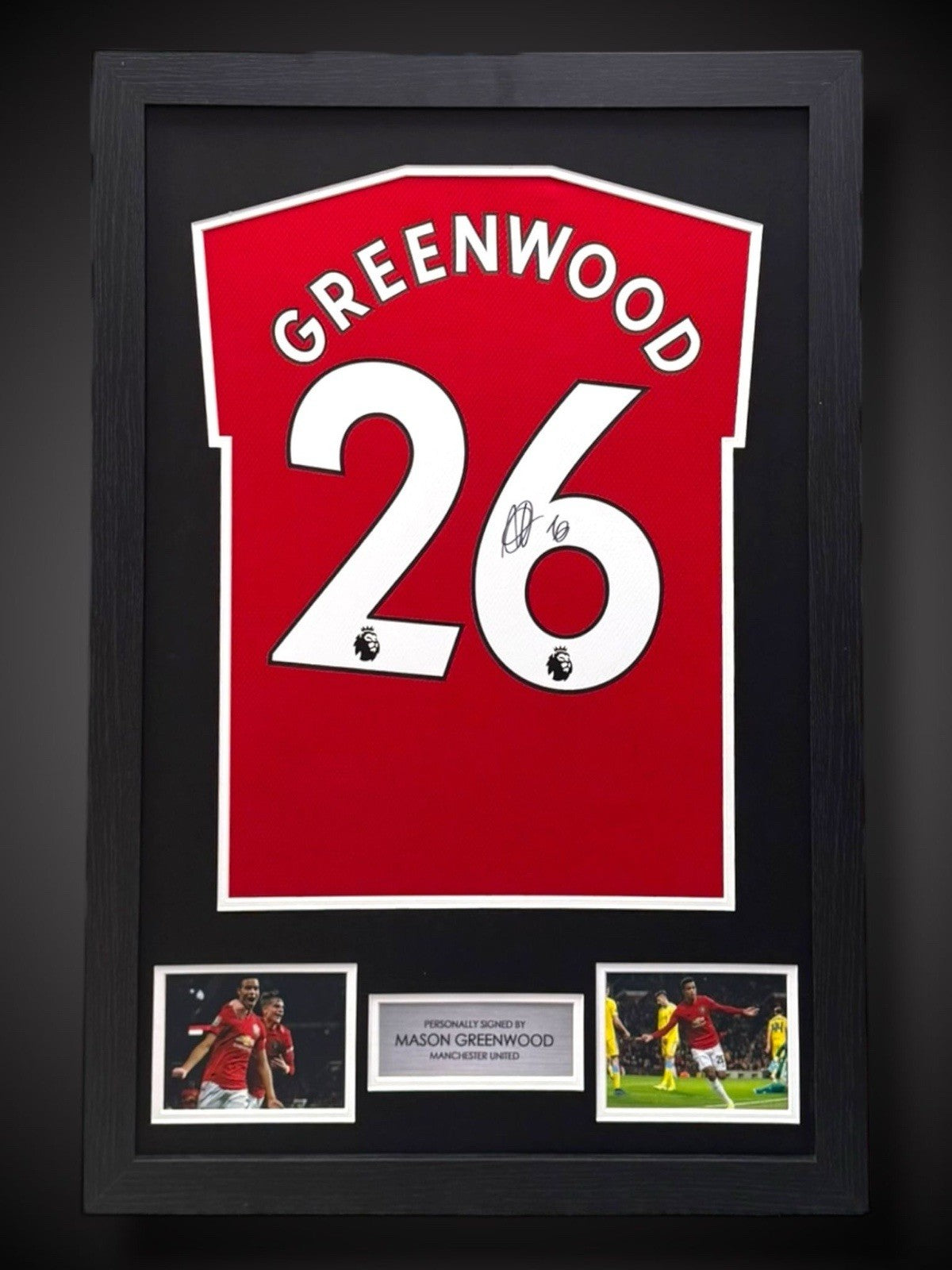 Mason Greenwood Hand Signed And Framed Manchester United Shirt £2490