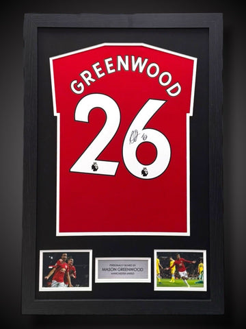 Mason Greenwood Hand Signed And Framed Manchester United Shirt £2490