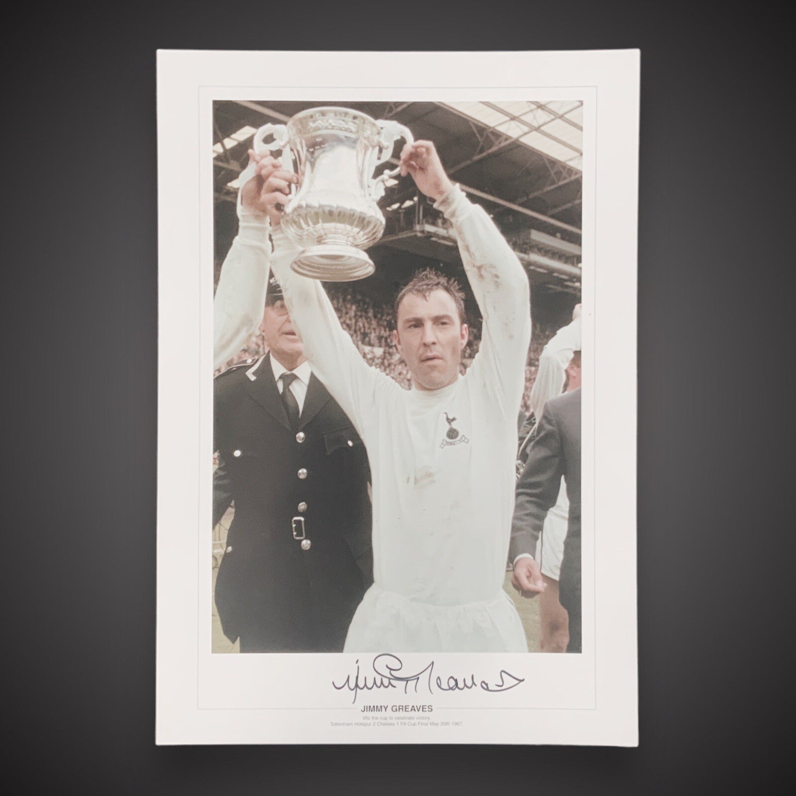Signed Spurs 67 FA Cup Jimmy Greaves Victory Photograph Fantastic £250