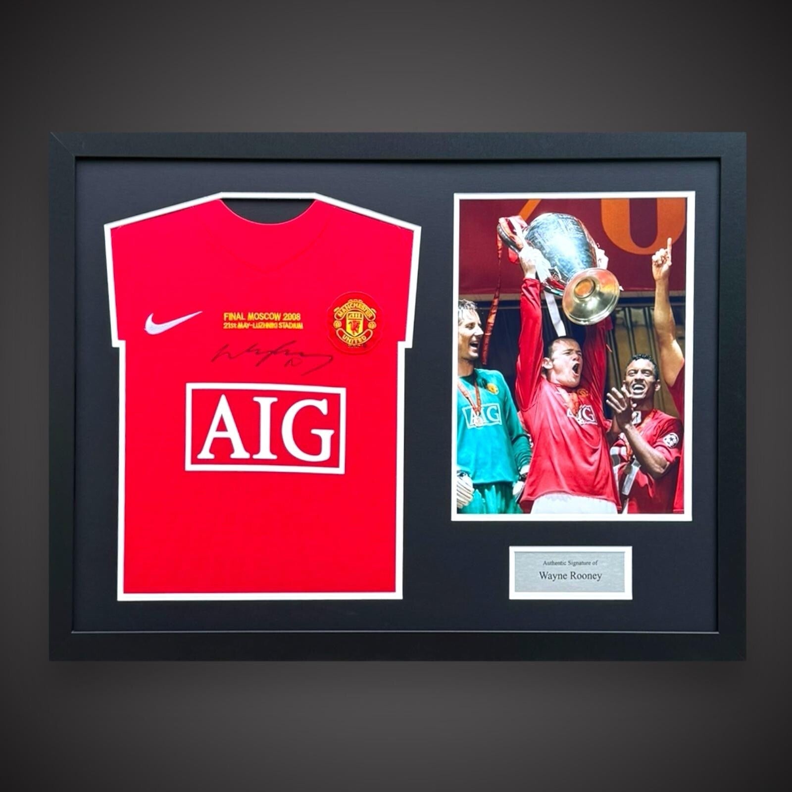Wayne Rooney Manchester United Panoramic Hand Signed Shirt Frame £224 With COA 0