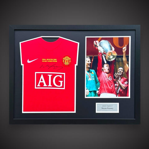 Wayne Rooney Manchester United Panoramic Hand Signed Shirt Frame £224 With COA 0