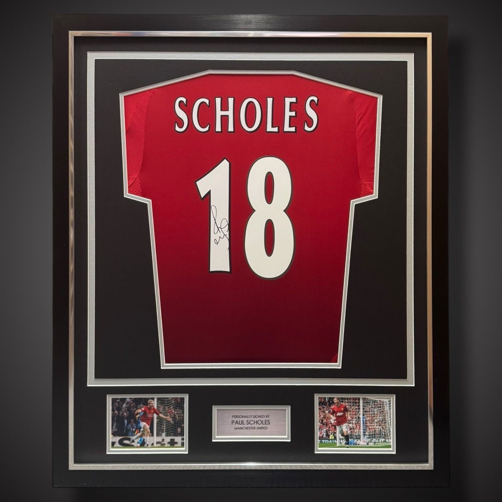 Deluxe Framed Paul Scholes Hand Signed  Manchester United Football Shirt  £3490