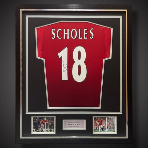Deluxe Framed Paul Scholes Hand Signed  Manchester United Football Shirt  £3490