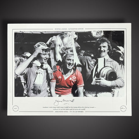 FRAMED Jimmy Greenhoff Signed Manchester United 1977  Photo £451