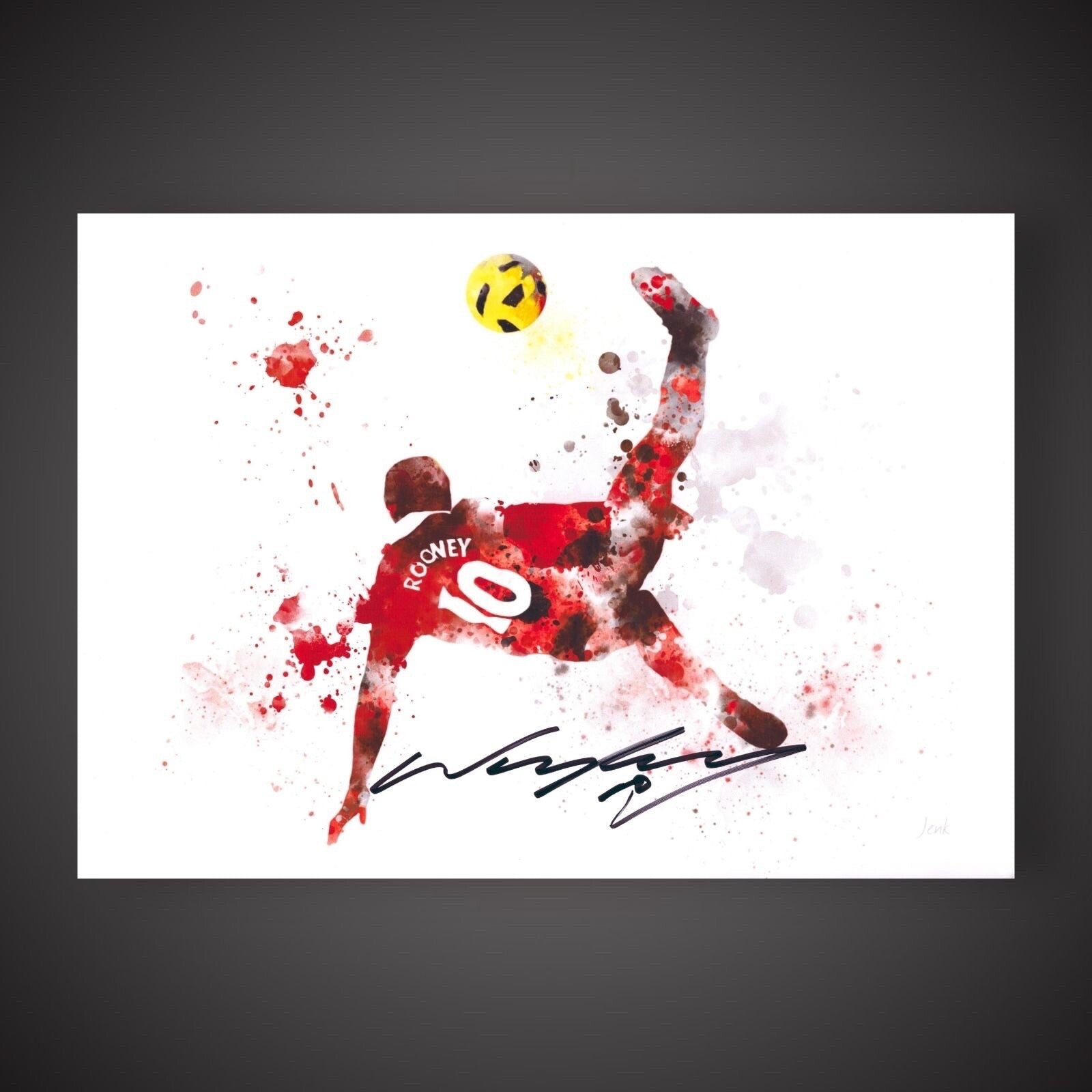 Hand Signed Wayne Rooney Art Print Manchester United £99 With COA 0