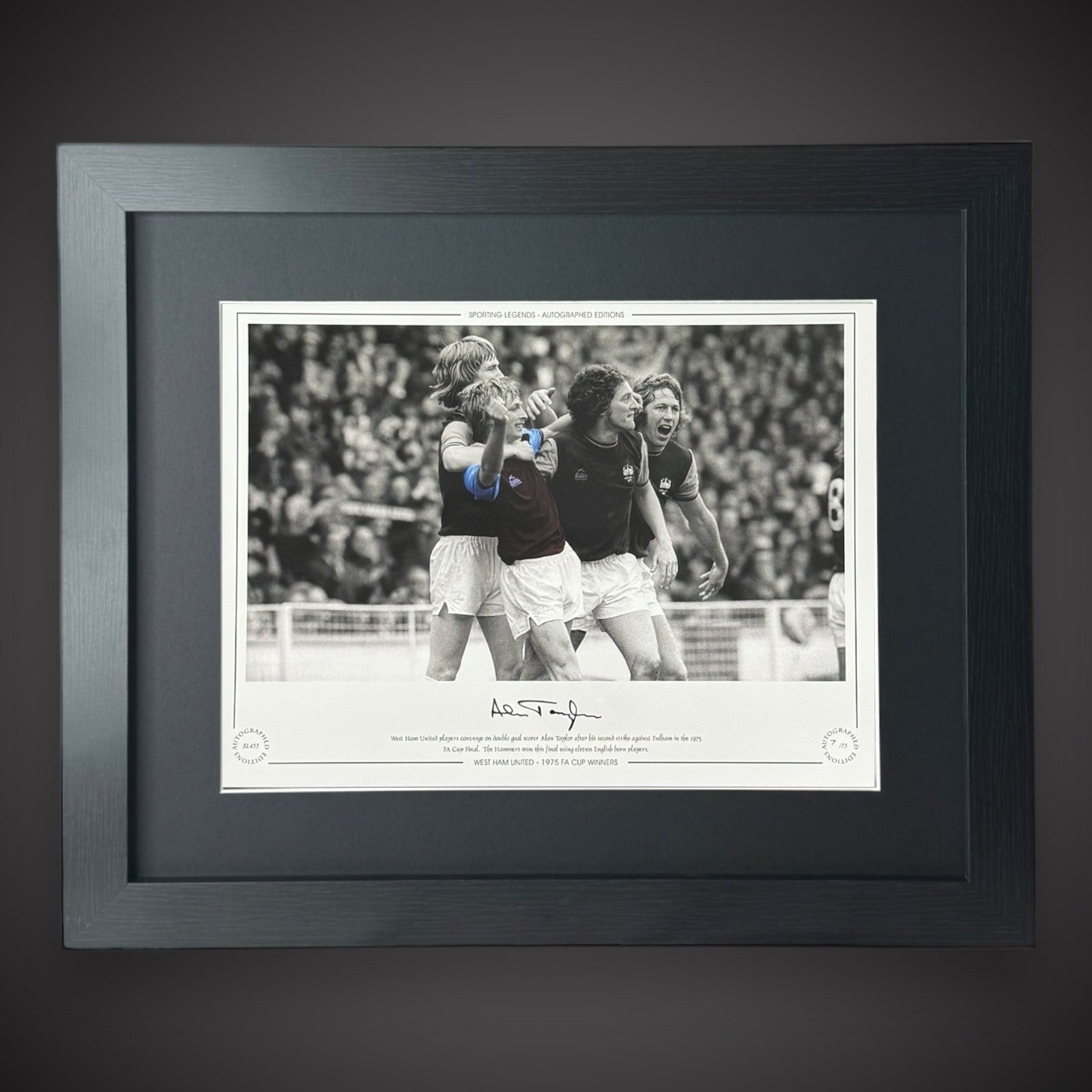 FRAMED West Ham United Alan Taylor FA Cup winner Signed Pic Superb COA £500