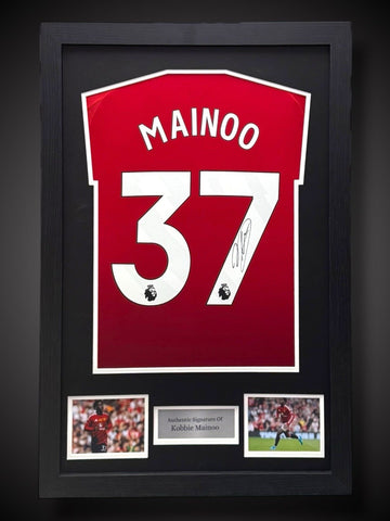 Kobbie Mainoo Hand Signed Manchester United Framed Football Shirt £3490