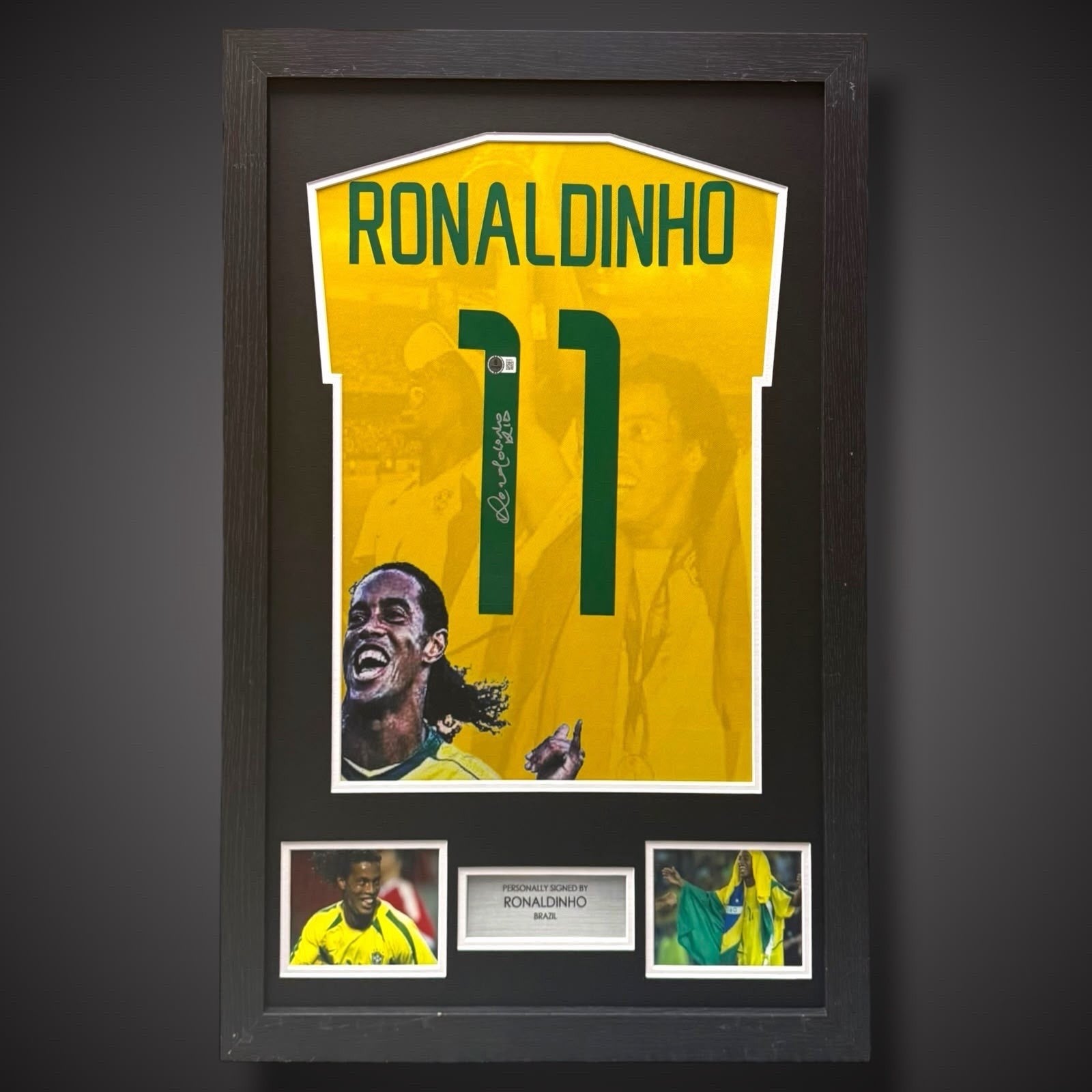 Ronaldinho Hand Signed  And Framed Brazil Shirt With Coa £5940