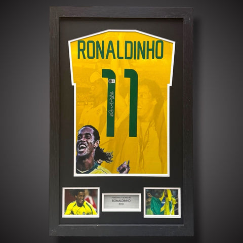 Ronaldinho Hand Signed  And Framed Brazil Shirt With Coa £5940