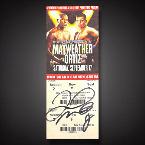 Floyd Money Mayweather Vs Ortiz Fight Ticket Hand Signed £549 With COA0